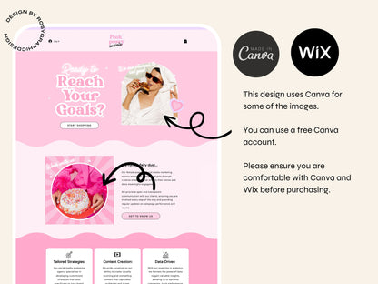 Wix website template - Pink Posey