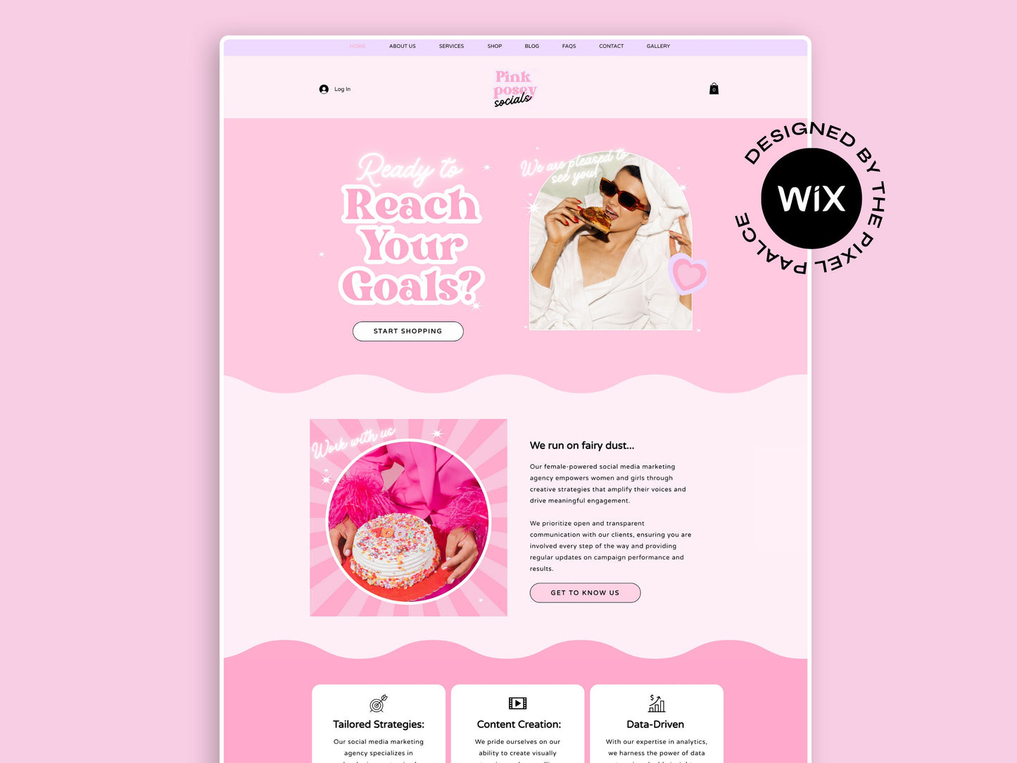 Wix website template - Pink Posey